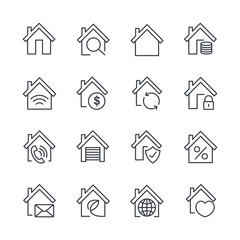 Poster - Home set icon template color editable. Home pack symbol vector sign isolated on white background illustration for graphic and web design.