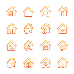 Leinwandbilder - Home set icon template color editable. Home pack symbol vector sign isolated on white background illustration for graphic and web design.