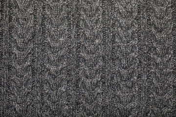 Wall Mural - Grey melange cable knitting fabric textured background