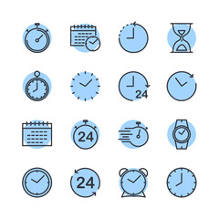 Leinwandbilder - Simple Set of Time icon template color editable. Contains such Icons as Time Inspection, Log, Calendar and more symbol vector sign isolated on white background for graphic and web design.