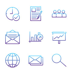 Aufkleber - Simple Set of Business icon template color editable. Business Communication, Team Structure, Management Finance and more symbol vector sign isolated on white background for graphic and web design.