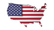 The United States of America. Flag.outline map of America . 3d rendering . vector illustration .
