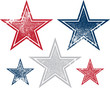 Vintage Distressed and Patriotic Vector Stars