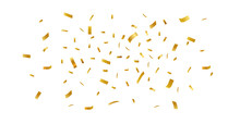 Gold Confetti Falling Festive Decoration For Birthday Party Celebration.