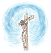 © doom.ko - jesus crucifix watercolor hand draw. illustration