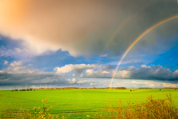  Aprilwetter mit Regenbogen in der Uckermark