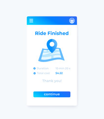 Wall Mural - ride finished, vector mobile ui