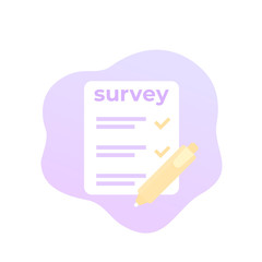 Canvas Print - Survey icon, paper and pen