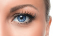 Fototapeta  - Close up photo of a woman's blue eye