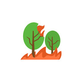 Fototapeta Na ścianę - Wildfire, tree, fire icon. Simple line, outline vector of wildfires icons for ui and ux, website or mobile application