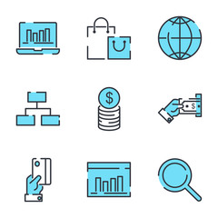 Poster - Shopping set icon template color editable. Simple pack of e-commerce vector sign isolated on white background illustration for graphic and web design.