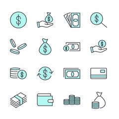 Leinwandbilder - Money set icon template color editable. Money pack symbol vector sign isolated on white background. Simple logo vector illustration for graphic and web design.
