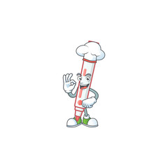 Canvas Print - Chef icon red white board marker with mascot