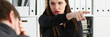 © H_Ko - Angry yelling boss point arm to exit