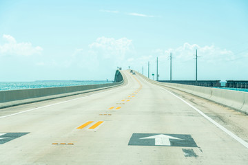 Wall Mural - Road US1 to Key West over Florida keys