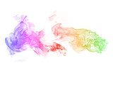Fototapeta Motyle - Colorful smoke on a white background.