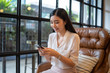 © Have a nice day  - businesswoman working with modern devices, student girl using digital tablet computer and mobile smart phone,business concept,selective focus,vintage color