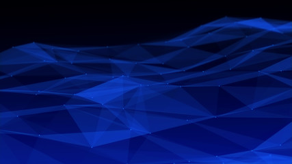 Wall Mural - Wave surface gateway of space tunnel portal with flickering light for future with grid wireframe wall dot line and circle swirl with door for digital space galaxy science technology abstract concept