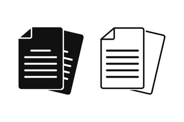 Wall Mural - Document vector icon isolated vector graphic. Paper document page icon vector element. Agreement file symbol.