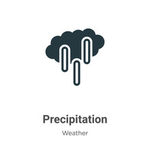 Precipitation Vector Icon On White Background. Flat Vector Precipitation Icon Symbol Sign From Modern Weather Collection For Mobile Concept And Web Apps Design.