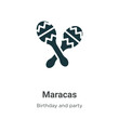Maracas vector icon on white background. Flat vector maracas icon symbol sign from modern birthday and party collection for mobile concept and web apps design.
