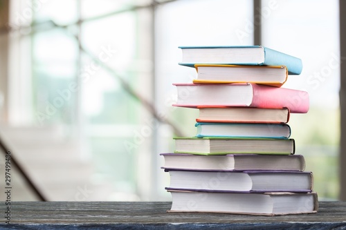 Fotomural Stack of books, education and learning background