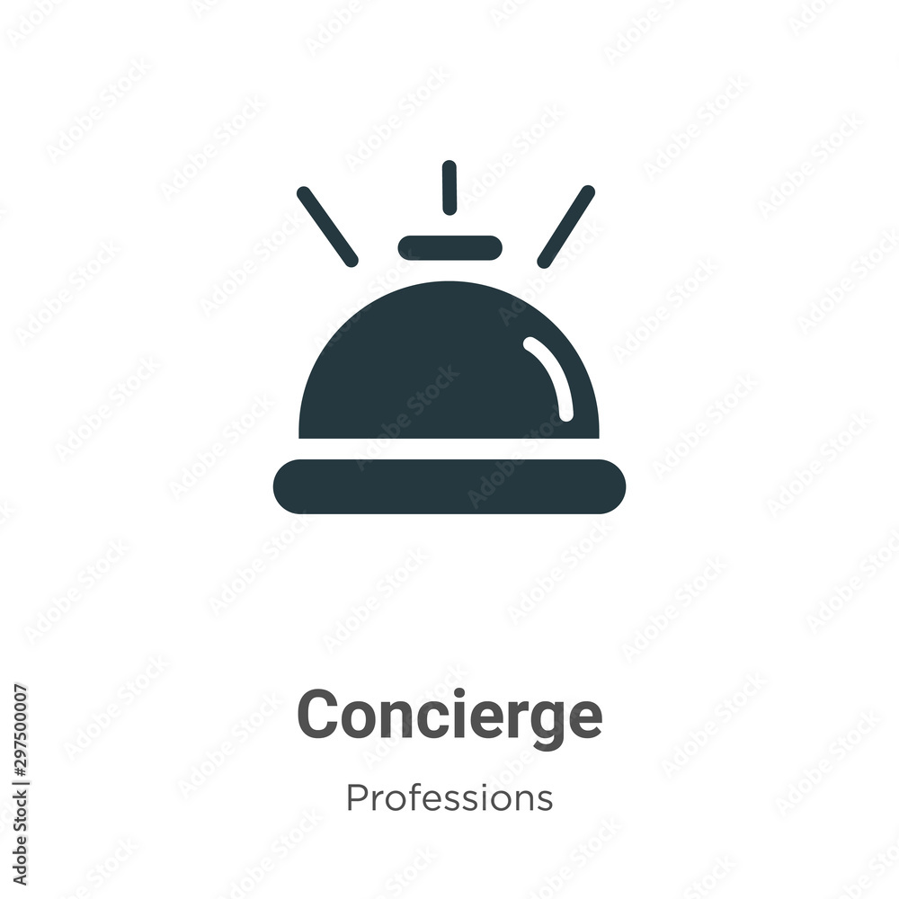 Concierge vector icon on white background. Flat vector concierge icon ...