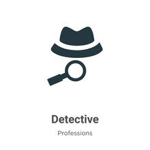 Detective Vector Icon On White Background. Flat Vector Detective Icon Symbol Sign From Modern Professions Collection For Mobile Concept And Web Apps Design.