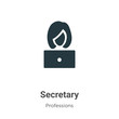 Secretary vector icon on white background. Flat vector secretary icon symbol sign from modern professions collection for mobile concept and web apps design.