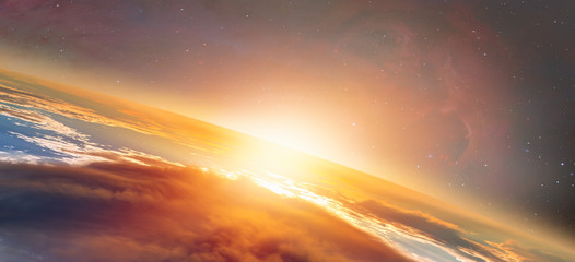 Aufkleber - Planet Earth with a spectacular sunset 