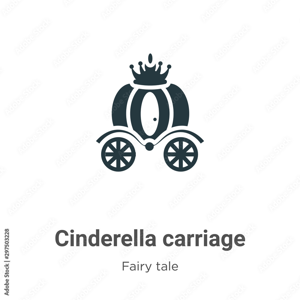 Cinderella carriage vector icon on white background. Flat vector ...