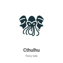 Cthulhu Vector Icon On White Background. Flat Vector Cthulhu Icon Symbol Sign From Modern Fairy Tale Collection For Mobile Concept And Web Apps Design.