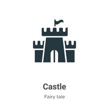 Castle Vector Icon On White Background. Flat Vector Castle Icon Symbol Sign From Modern Fairy Tale Collection For Mobile Concept And Web Apps Design.