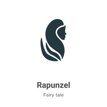 Rapunzel Vector Icon On White Background. Flat Vector Rapunzel Icon Symbol Sign From Modern Fairy Tale Collection For Mobile Concept And Web Apps Design.