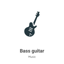 Bass Guitar Vector Icon On White Background. Flat Vector Bass Guitar Icon Symbol Sign From Modern Music Collection For Mobile Concept And Web Apps Design.