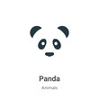 Panda vector icon on white background. Flat vector panda icon symbol sign from modern animals collection for mobile concept and web apps design.