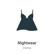 Nightwear vector icon on white background. Flat vector nightwear icon symbol sign from modern clothes collection for mobile concept and web apps design.