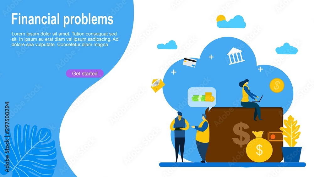 Financial problems with Tiny People Character Concept Vector ...