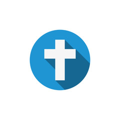 Wall Mural - cross christian symbol flat style isolated, vector