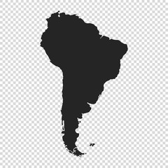 map of South America on transparent background