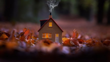 Gnome House In Autumn Forest