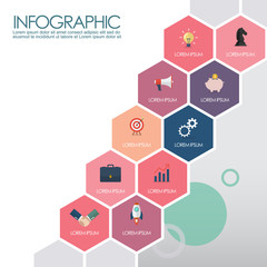 Colorful hexagon presentation template