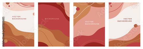 Fotomural Vector set of abstract creative backgrounds in minimal trendy style with copy sp