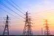 © zhao dongfang - Electricity tower silhouette and sky landscape at dusk