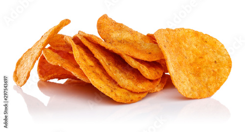 Cuadros en Lienzo Round corn chips isolated on white background