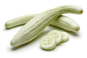 Canvas Print - Fresh Armenian cucumbers isolated on white background