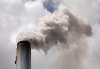 smoke stack billowing smoke