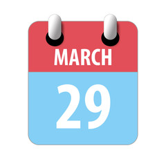 march 29th. Day 29 of month,Simple calendar icon on white background. Planning. Time management. Set of calendar icons for web design. spring month, day of the year concept