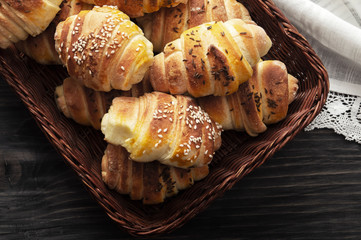 Wall Mural - Homemade Buns on wooden table