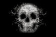Skull from cigarette smoke on a black background. The concept of smoking kills, nicatine poisons, cancer. Stop smoking. 